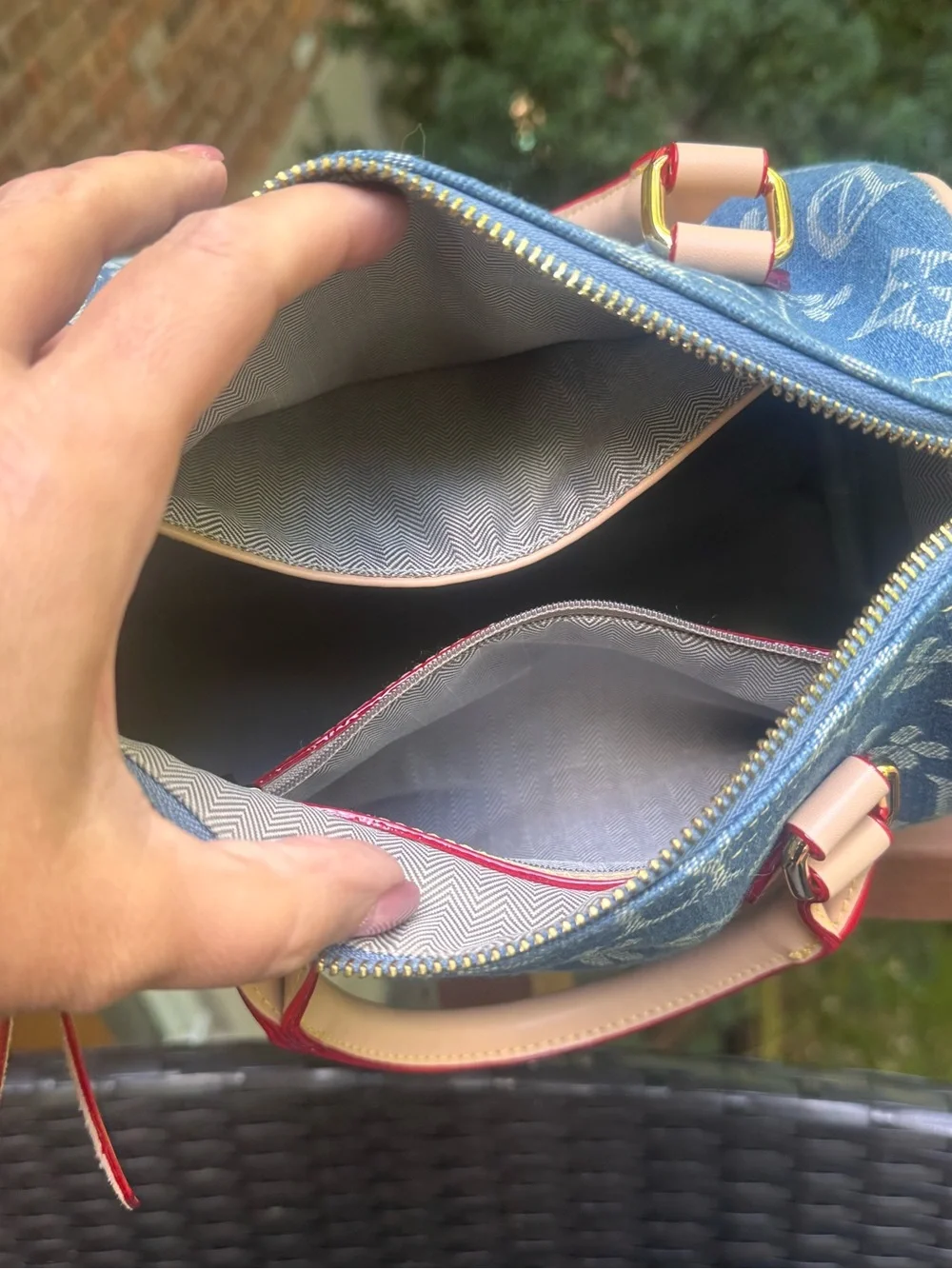 N/A denim monogram